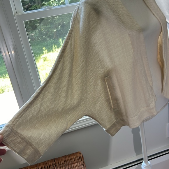 Madewell Linen-Blend Cropped Robe Jacket Small - Picture 6 of 9